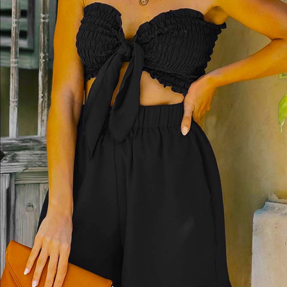 Strapless Top &Shorts Set